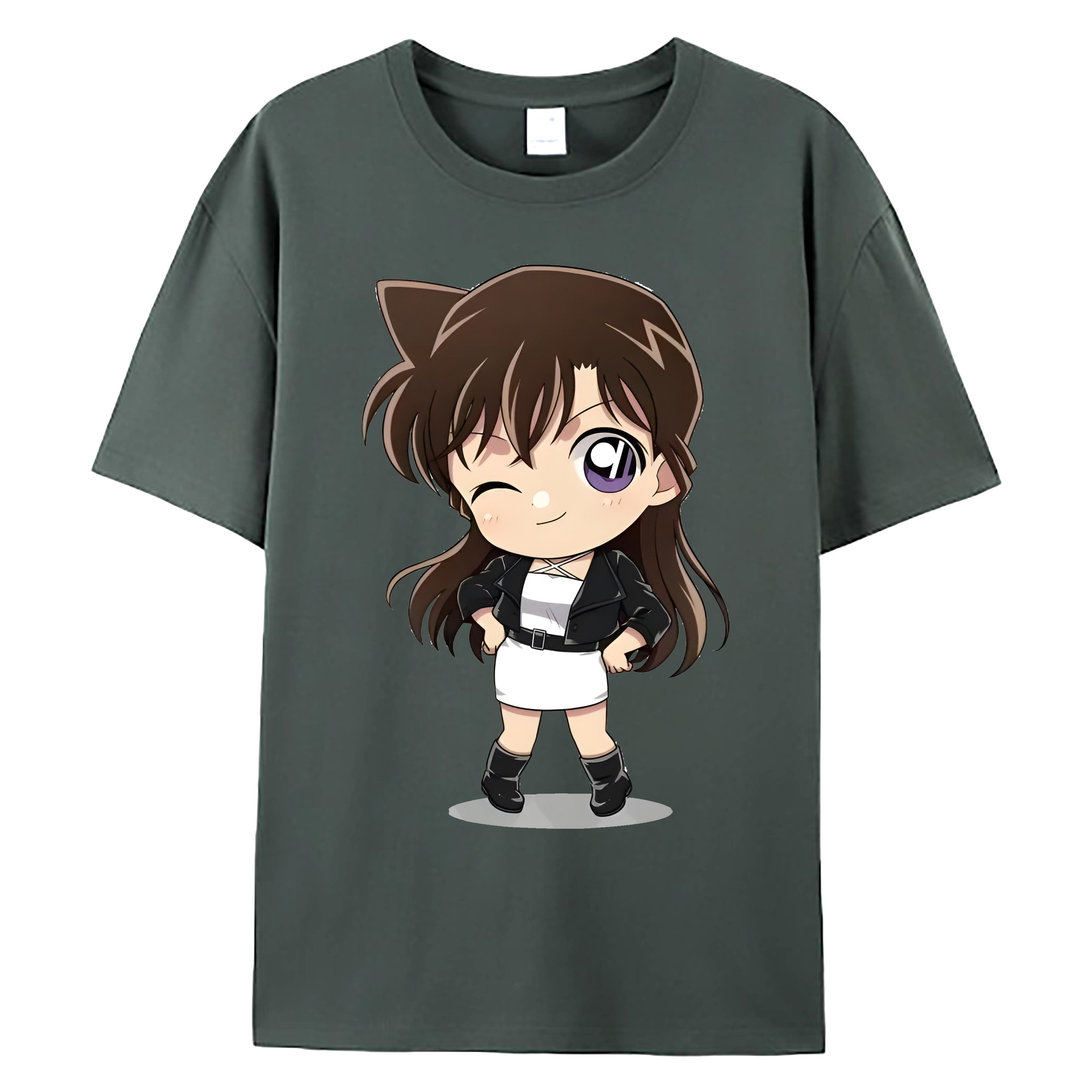 （画像用） 名探偵コナン 毛利 蘭 もうり らん、モーリ ラン Detective Conan Rachel Moore 綿100％ メンズ半袖Tシャツ｜肌触りやわらか＆通気性